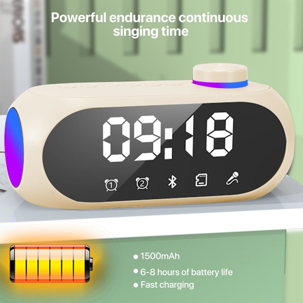 Digital vekkerklokke, nattbordsklokke med display og nattlys, USB digital klokke med radio med Bluetooth-høyttaler og dobbel alarm for soverom