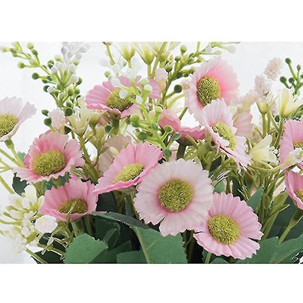 Kunstig Daisy Formet Plante Med Indendørs Og Udendørs Keramik Blomstpotte - Til Borddekoration