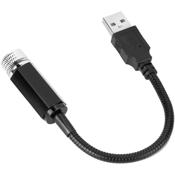 Autokaton tähtitaivasvalo, USB tähtiprojektori yövalo Auto Decor Lamppu USB: llä Romantic Universal Ambient Projector -koristelamppu (2kpl, punainen)
