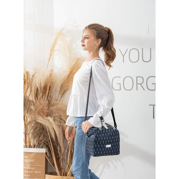 Lunsjpose Tote Bag for Kvinner Bred Åpen Isolerte Kjølepose Vannbestandig Termisk Lekkasjesikker Lunsjarrangør For Menn Jenter Utendørs Piknik Arbeid Nib Max