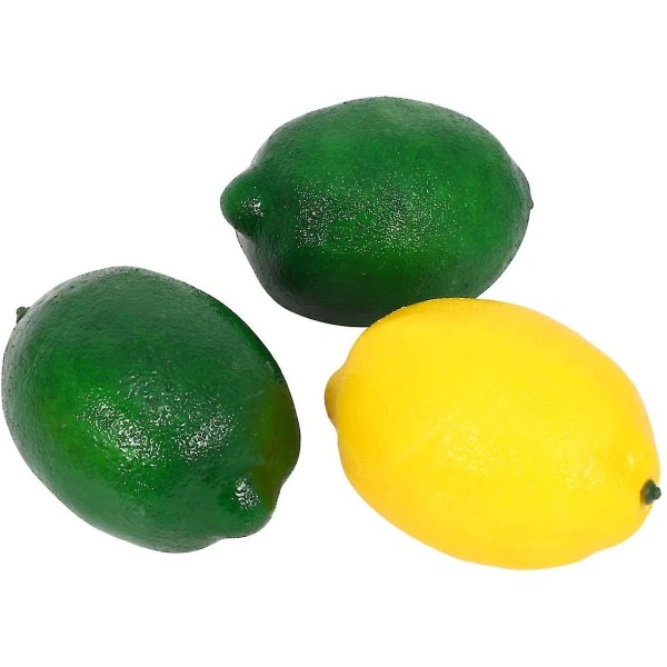 8 Pack kunstige falske sitroner Limes Frukt For Vase Filler Hjem Kjøkken Party