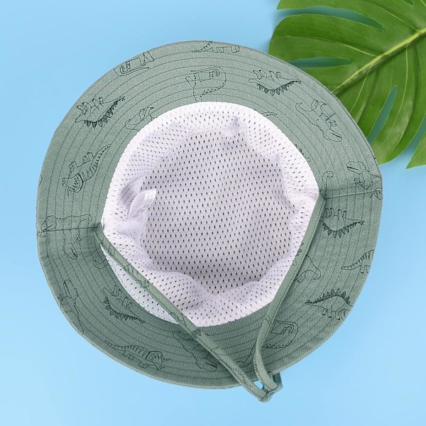 Baby Solhatt Småbarn Solbeskyttelse Hatt for Baby Gutter Jenter Barn Sommer Bøttehatt UPF 50+ Foldbar Strandlue med Justerbar Hakestropp og Bred Bre Green 36 Months