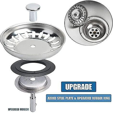 2 stk Universal Kurv Sil 8cm Rustfritt Stål Kjøkkenvask Filter Vask Propp Hy
