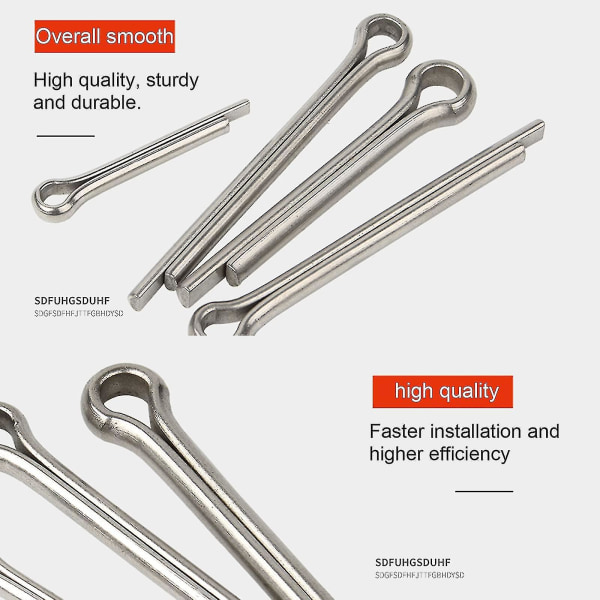 150 Stk Splinter Sortiment, M1 M1,5 M2 M2,5 M3 Split Pins Assorteret, Rustfrit stål Split Pins Metal Safety Split