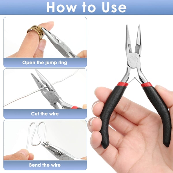 Kärkipihdit korujen valmistukseen, pitkäkärkiset askartelupihdit, kärkipihdit korujen valmistukseen Needle Nose Pliers