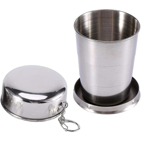 Rustfritt stål sammenleggbar kopp, premium metall kopp stablebar drikke utendørs reise teleskopisk sammenleggbar krus