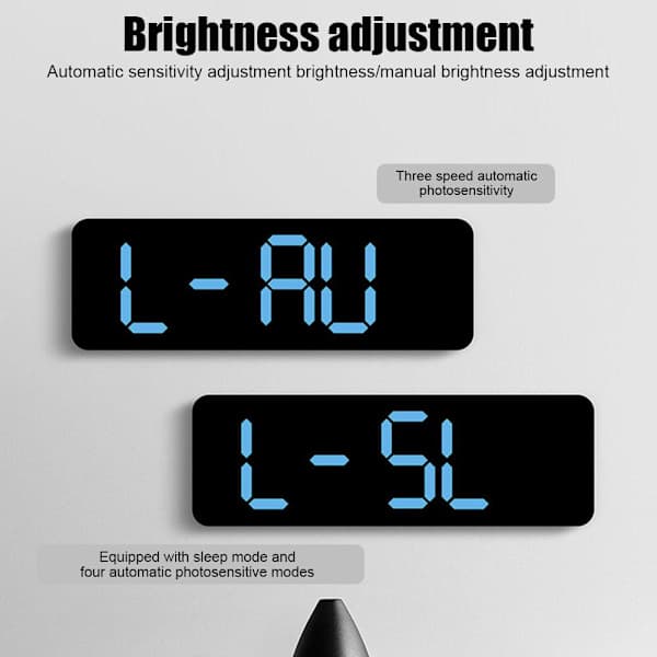 Med kalenderdatum temperatur LED stor display USB digital väggklocka R9 vit ram blå LJ White shell blue light 1pcs