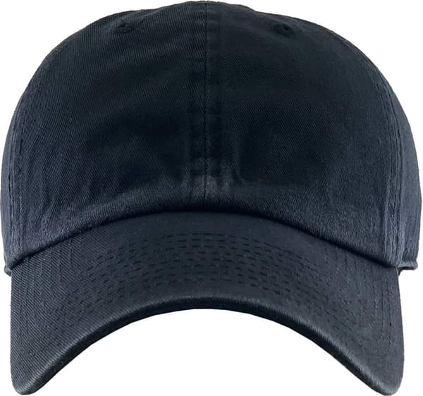 Lavprofil bomullscap menn kvinner baseballcap pappa-hatt justerbar Black