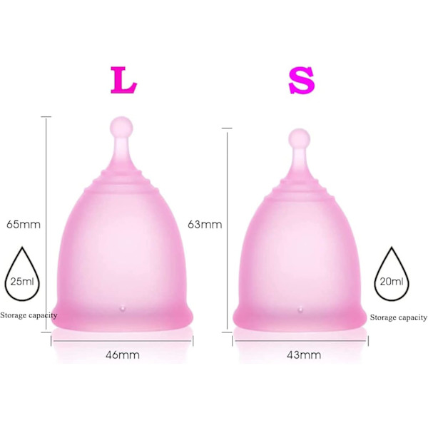 Menseskopp + Sterilisert Oppbevaringsboks - Alt du trenger for å starte din menstruasjonskoppreise! - Kvinnelig hygiene - Lilla (L)