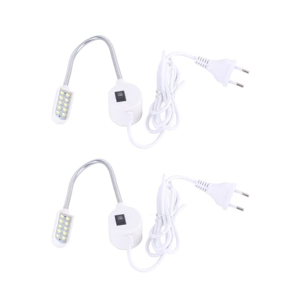 2 stk LED symaskinlys Fleksibelt arbeidslys med magnetisk base