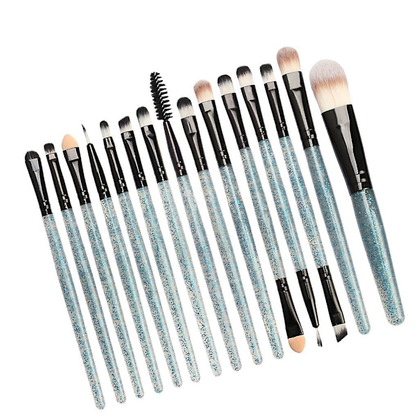 15 stk. Makeup Pensler Skønhedsapplikator Til Foundation Blandingspudder Sort