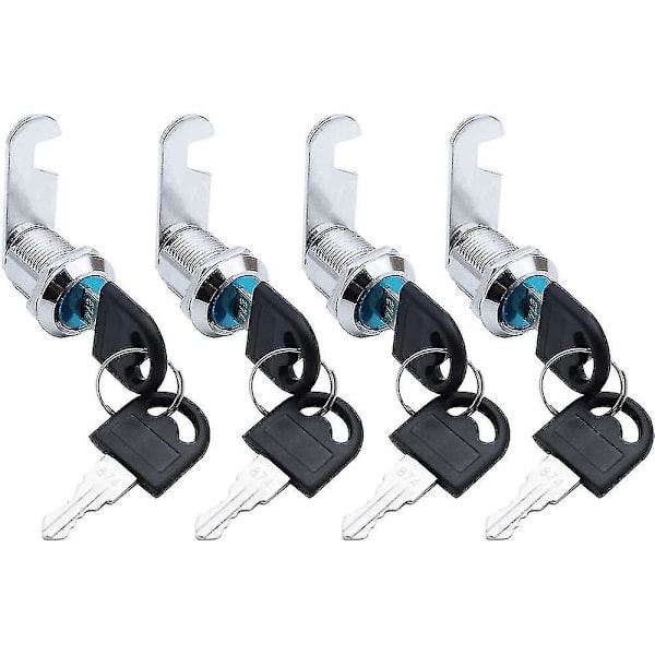 4-pack Säkerhetsbrevlåda Lås Skåp Låda Kamlås Cylinder 20mm Längd Zink Legering Skåp Garderob Brevlåda Lås Silver
