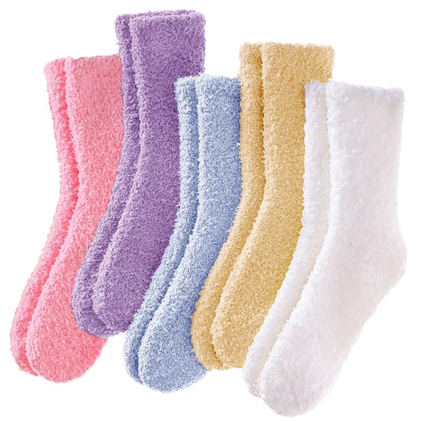 5 par bløde damesokker - bløde og komfortable, varme vintersokker til søvn, one size fits all.