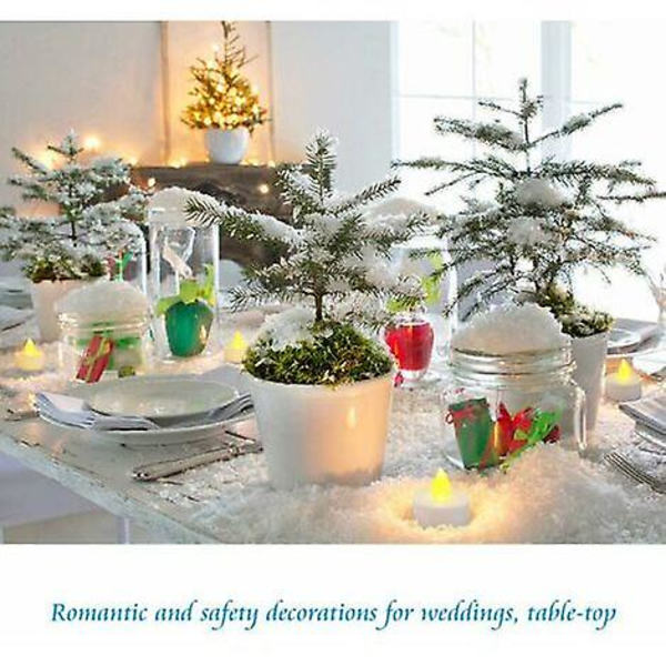24 gule LED-lys med flammeeffekter