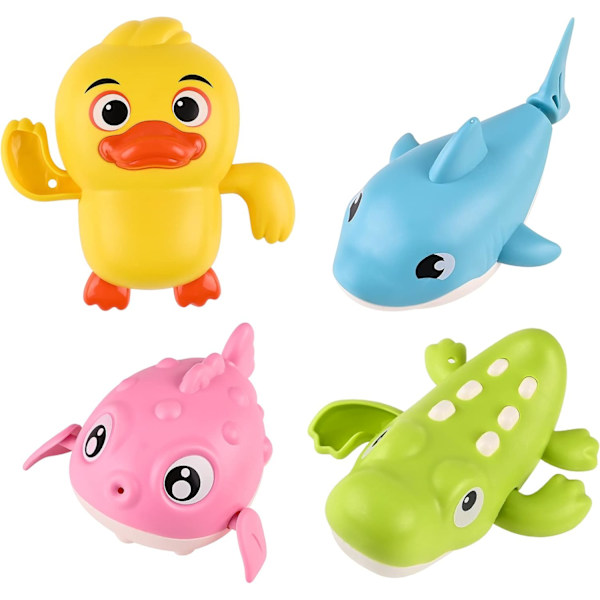 4 Styk Baby Badelegetøj, Opvindslegetøj Padlepool Legetøj til Børn, Baby Badekar Legetøj, Badeværelse Flyde Legetøj til 0 1 2 3 4 År Gamle Små Drenge Piger, S Yellow