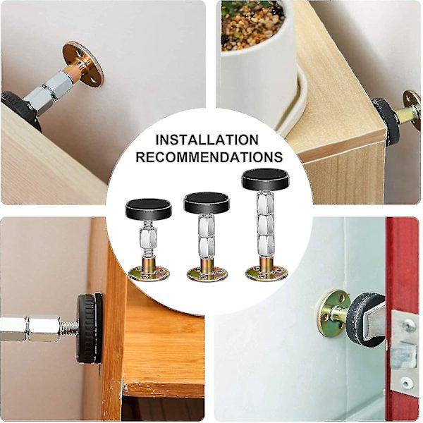 Säädettävä kierteinen sängynrunko, tärinänvaimennustyökalu, päätytulpat, sängyn vieressä oleva tärinänvaimennustyökalu sängyille, kaapeille, sohville, 4 kpl (27-114 mm)