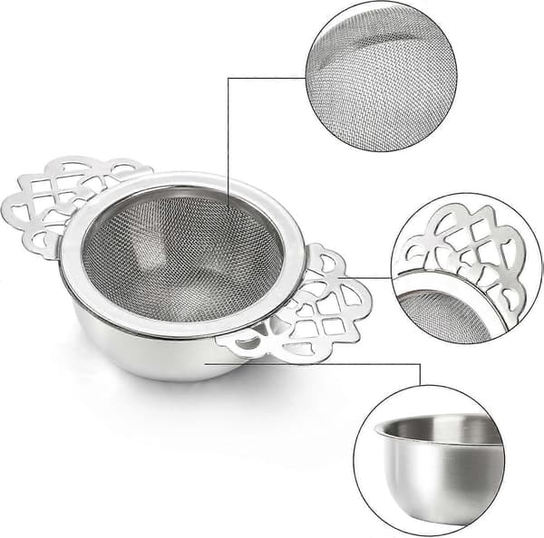 6-pak tefiltre i rustfrit stål, 2,5 tommer teinfuser til løs te og urtete