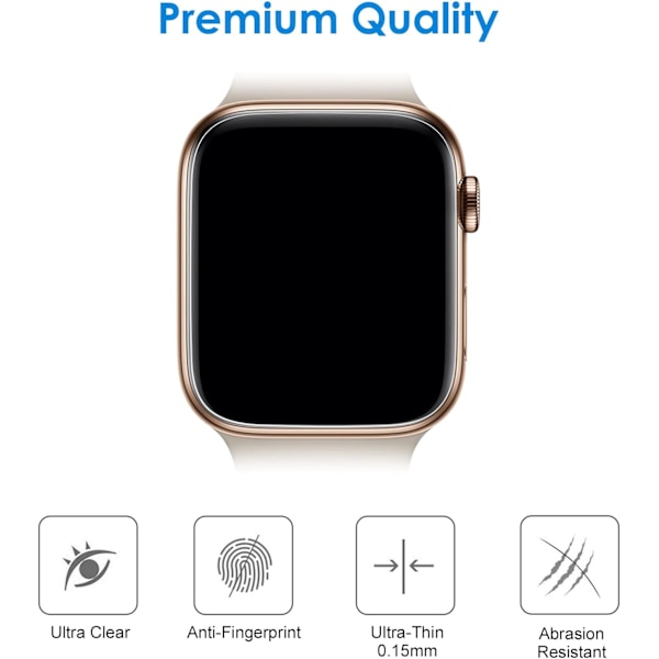 Skärmskydd för Apple Watch SE (2022/2020) /Series 6 5 4 40mm, TPU HD Clear Full Coverage Film, 3-pack 40mm