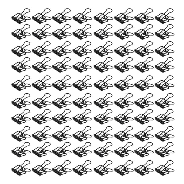 80 stk. hulclips 0,7 tommer robuste hule metalclips til hjemmekontoret, sorte