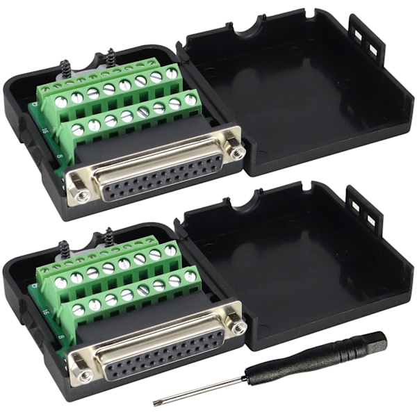 DB25 Honuttagare Breakout Board Connector DB25 Lång Bult 2 Rad Hon 25-polig Lödfri Seriell Port Adapter till Terminalanslutning Skylt FemaleNut