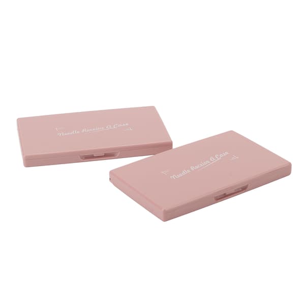 2 st magnetiska nålfodral rosa rektangulär form plastmagnet bärbar synålshållare för metallföremål