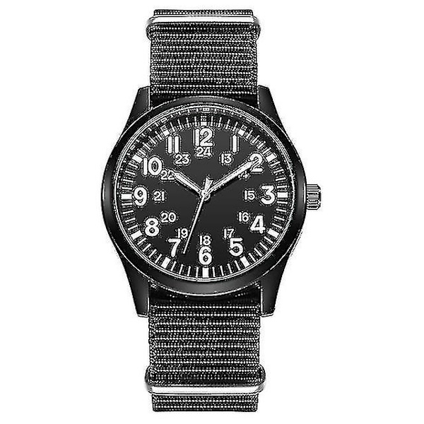 Air Force Field Watch Nylon Rem 24h Display Quartz Urværk 41mm Relogio Masculino