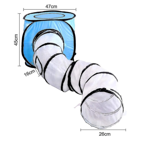 Kattelegetøjstunnel og -terninger-bundt Interaktivt sammenklappeligt krinkle-rør og sammenfoldelige terninger Legeplads til kæledyr, katte og hvalpe