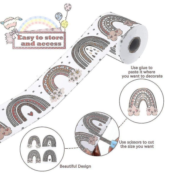 20m Boho Regnbue Bulletin Board Borders Eller Hjemmeskoledekorasjon
