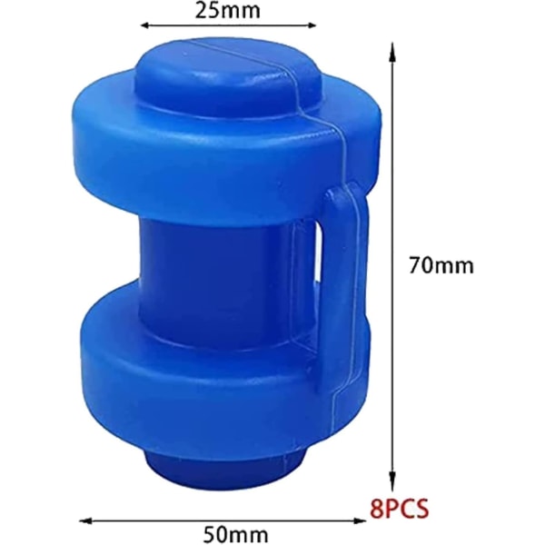 8 stk. trampolin endestykker netstang endestykker, 25mm diameter trampolin reservedele til trampolin netstænger (blå)