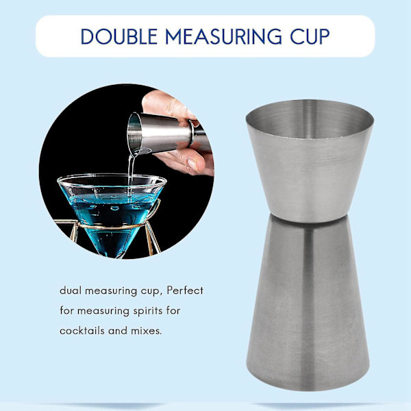 2x Mindre Stål 25/50 Ml Jigger Bar Craft Dobbelt Måle Peg Måling Til Bar