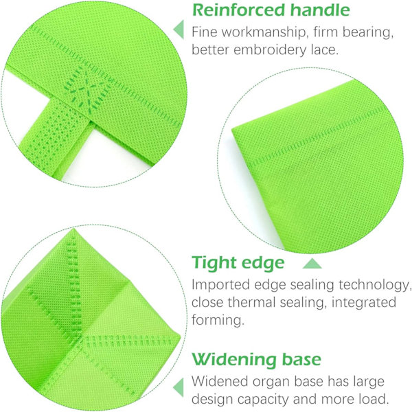 24 stk gaveposer med håndtak, store non-woven poser, gjenbrukbare handleposer, festgaveposer, handleposer for dagligvarer, piknikposer (12 farger)