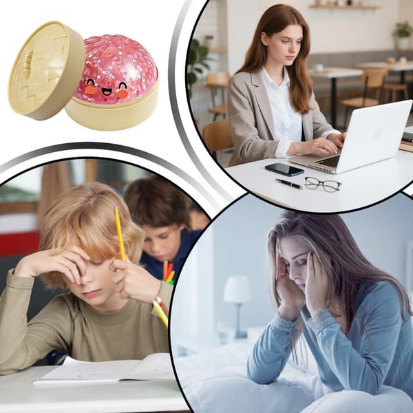 Rainbow \"Dumpling\" Stressbold — Blødt sanselegetøj (Gennemsigtig pink)