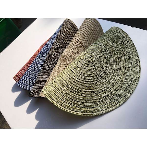 4 stk Runde Flettede Bordskånere Runde Flettede Rattan Skridsikre Bordskånere