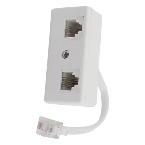 2x 6p4c RJ11 Hann til Dobbel Hunn Telefonlinje Splitter Kontakt Adapter
