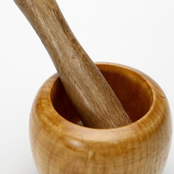 Træmorter og Støder Sæt - Lille Støder og Morter Ideel Til At Male Krydderier, Urter Og Hvidløg - Ergonomisk Designet Støder Og Holdbar Morter