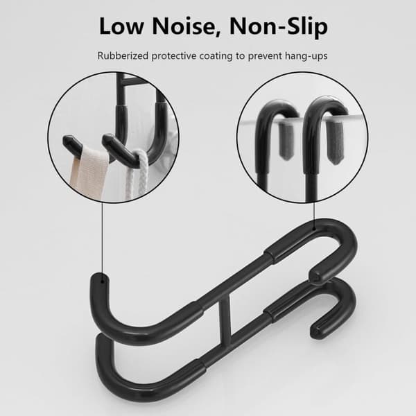 Ramfria duschdörrkrokar i glas 2-pack Svarta skrapkrokar