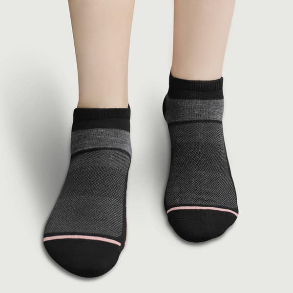 15 par ankelstrømper til kvinder, lette åndbare hverdagsstrømper med hælflap og svangstøtte, elastiske fugttransporterende tynde black