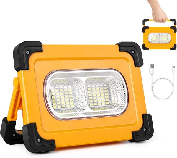 Oppladbar LED-arbeidslampe, 200w USB bærbar magnetisk arbeidslampe