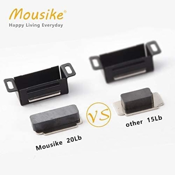 Skapmagneter Magnetisk Dørstopp Stål Dørmagnet for Kjøkken Baderom Skap Garderobe Lukking Skapdør Skuff Lås 2 Black 8 pack