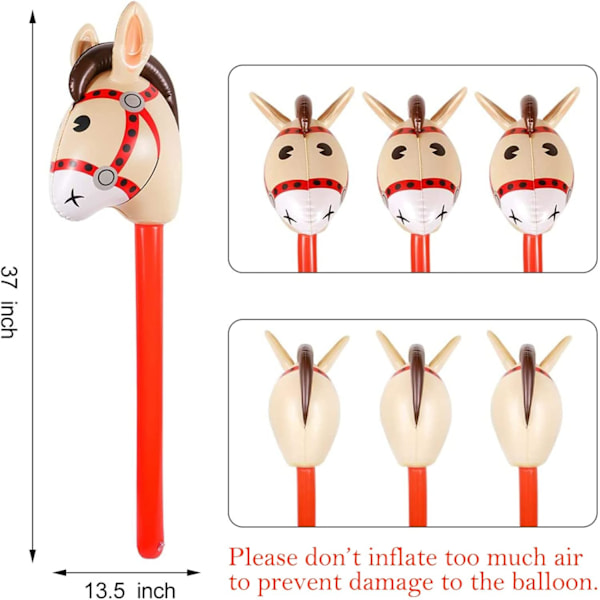 Pöytäkeppihevonen, EVERMARKET 37 tuuman puhallettava hevoskeppi ilmapallot Poni keppi hevoselle jouluaiheisiin syntymäpäiväjuhliin koristejuhliin Fa Large