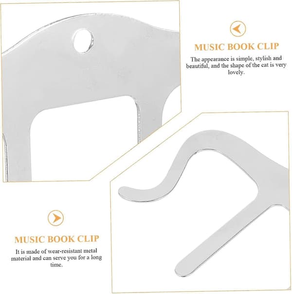 Sideholder Bogclips til Noder, Metal Bogmærke med Faner, Stabil Sideholder til Bøger