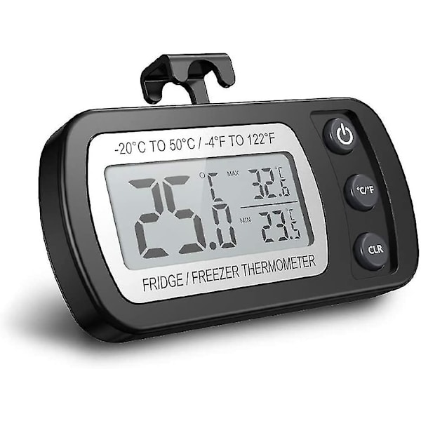 Digital Køleskabs Termometer, Vandafvisende Fryser Termometer Med Krog, Let At Læse LCD Skærm, Max/min Optagefunktion, Perfekt Til Hjemmet, Restauranter A