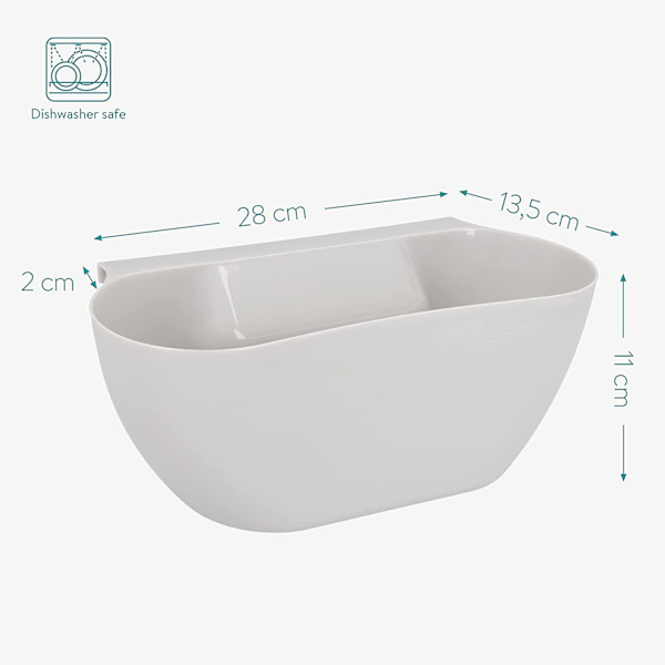 2x Köksavfallskorg - 3,8 L Avfallstunna för Bänkskiva - Hängande Behållare 28 X 13,5 X 11 Cm