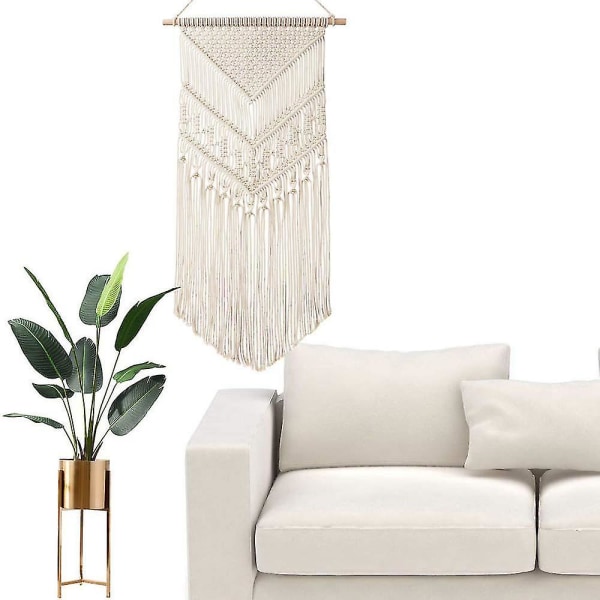 Macrame Väggbonad Vävda Gobeläng Boho Dekoration Handgjord Bomullsrep För Sovrum Vardagsrum Heminredning