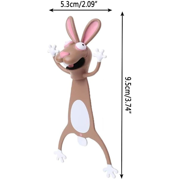 Ihastuttavat kirjanmerkit, KOSTOO Hauskat 3D-sarjakuvakirjanmerkit Eläimet Lukemisen kirjanmerkit Opiskelijoille Toimistotarvikkeet Luova lahja Ihanteellinen pojille ja tytöille (Rabb Rabbit