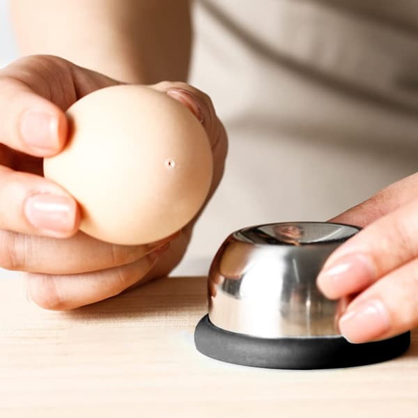 Eggeplukker, eggedeler i rustfritt stål, eggåpner, halvautomatisk eggeplukker hullsseparator for hardkokte egg [BT] Blue