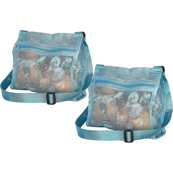 Strandlegetøjsnettaske Børneskal opsamlingspose Strandlegetøjstøj til at holde skaller Strandlegetøj (2pack)