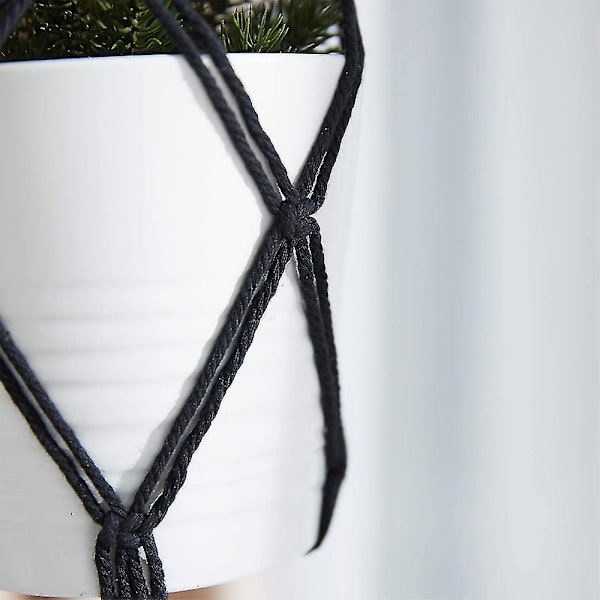 2 st Macrame Växthängare Inomhus Utomhus Hängande Planterkorg Bomullsrep Handgjord Blomkruka Nätväska