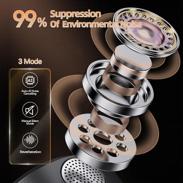 Trådløs Lavalier Clip Mikrofon for iPhone Android, Magnetisk Mikrofon med 3-modus Støyreduksjon, 30m Rekkevidde Lang Batterikasse