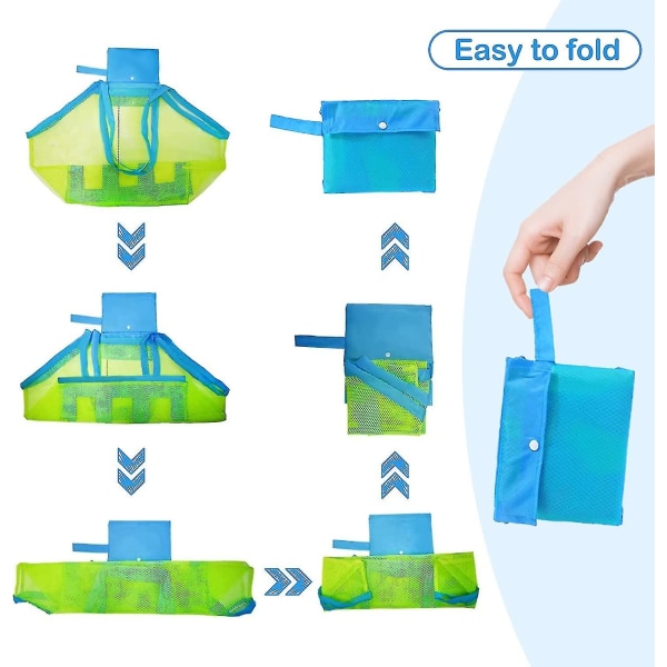 Strandleksak Mesh Bag, Mesh Strandväska Extra Large Strandväskor, Fällbar Stor Barnleksak Förvaringsväska, Används För Förvaring Av Leksaker, Snäckor, Kläder Och Till
